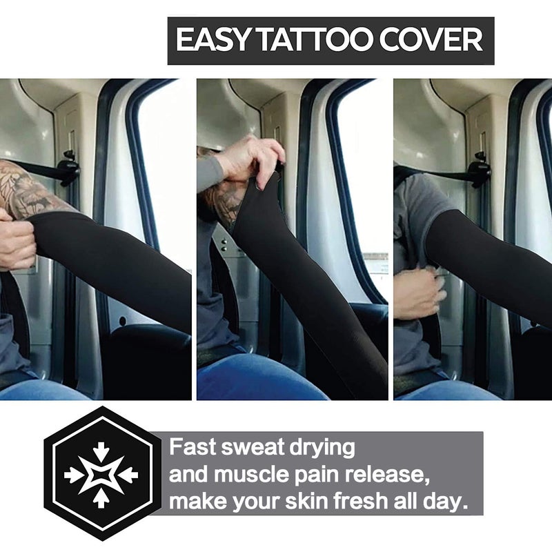 Feeke Arm Sleeves for Men and Women, Sleeve to Cover Arms for Men and Women, UV Protection Cooling 4-Pairs Anti-Slip Compression Sun Sleeves for Cycling Running Outdoor Sports - Image 4